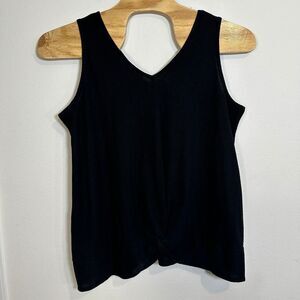 Lane Bryant Livi Tank Top Womens 18/20 Black Stretch Waffle-Knit V-Neck Pullover